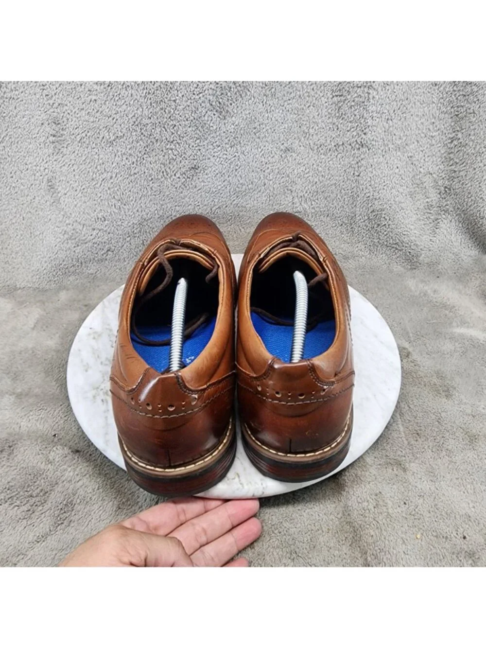 Nunn Bush Shoes Mens Size 12 Centro Flex Brown Leather Lace Up Oxfords *Read*